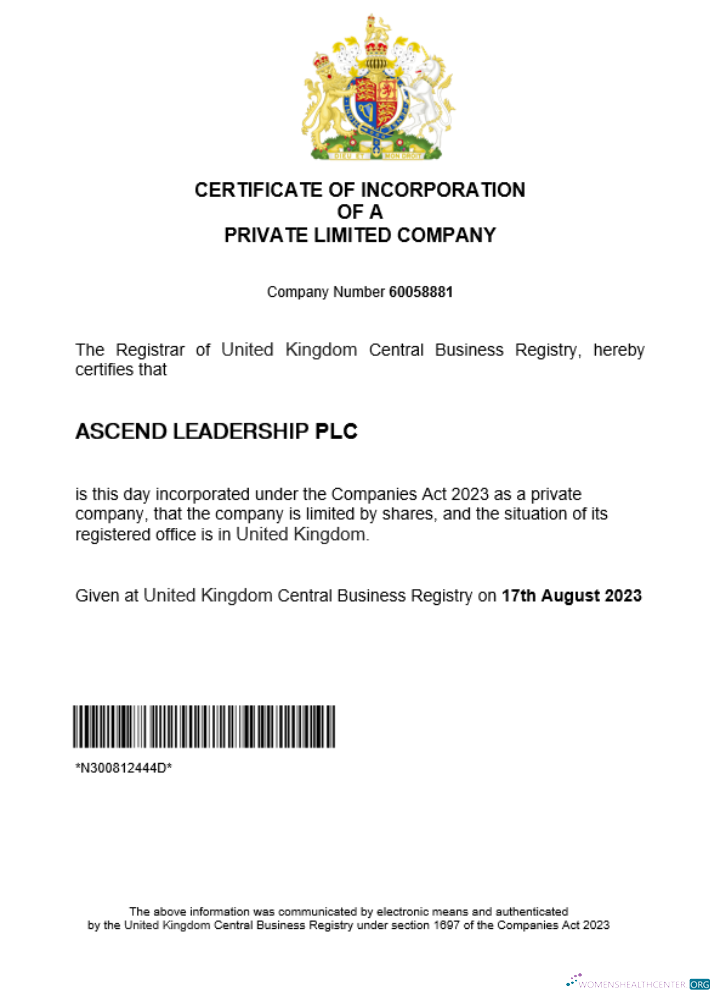 United Kingdom business registration certificate Word and PDF template